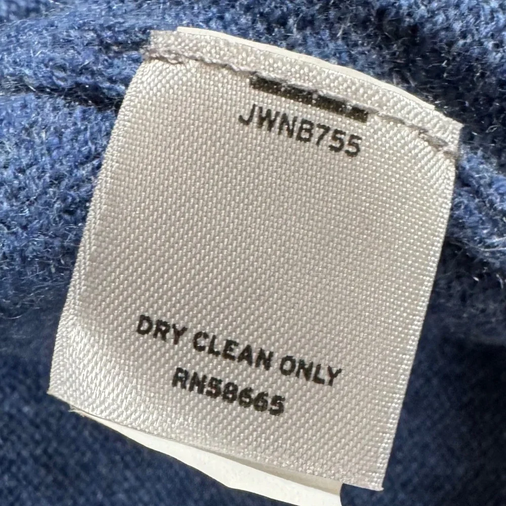 John W Nordstrom Men's XXL Tall Cashmere Quarter Zip Sweater Blue Heather